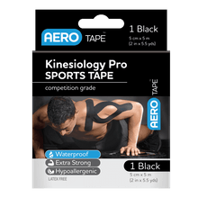Load image into Gallery viewer, AEROTAPE Black Kinesiology Pro Sports Tape 5cm x 5m
